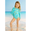 seafolly isla frill swim paddlesuit palm blue