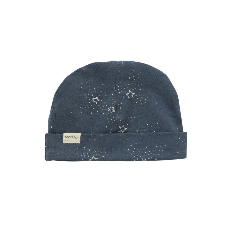 Navy blue beanie with star pattern 