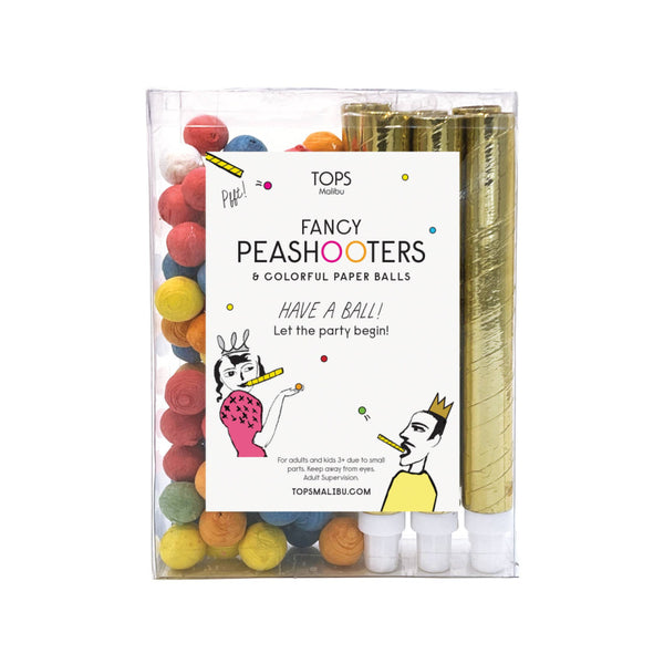 fancy pea shooters w/ colored paper balls