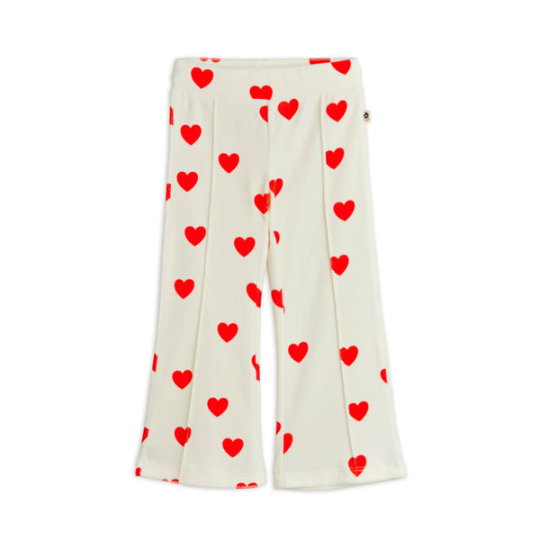 mini rodini hearts aop velour trousers white