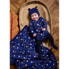 the bonnie mob fawn cabin knit baby shawl blueberry
