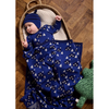 the bonnie mob fawn cabin knit baby shawl blueberry