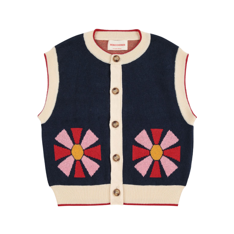 bobo choses kaleidoscope vest navy blue