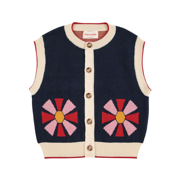 bobo choses kaleidoscope vest navy blue
