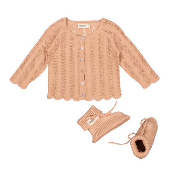 marmar copenhagen totti cardigan and booties set cardamom