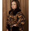 mini rodini leopard faux fur jacket beige