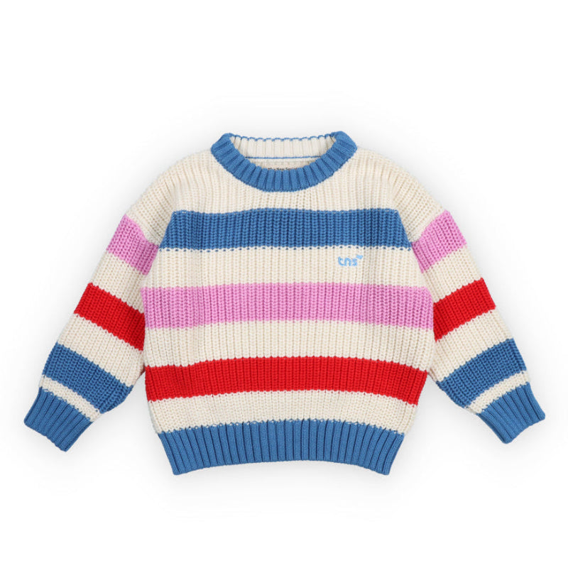 the new society celiosa sweater iris whisper stripes