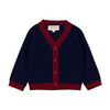louis louise hubert baby cardigan navy/burgundy
