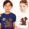 mini rodini skiing squirrel sp short sleeve t-shirt off-white