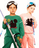 mini rodini skiing squirrel emb sweatpants pink