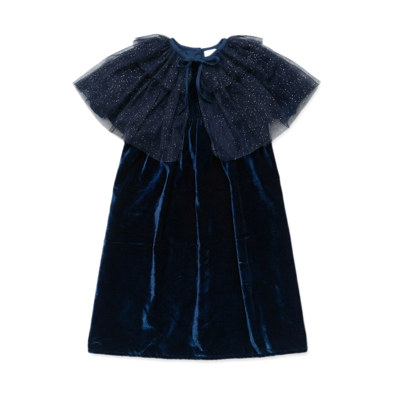 louis louise fairy cape dress blue