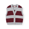 the animals observatory blobfish kid cardigan vest maroon stripe