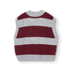the animals observatory blobfish kid cardigan vest maroon stripe