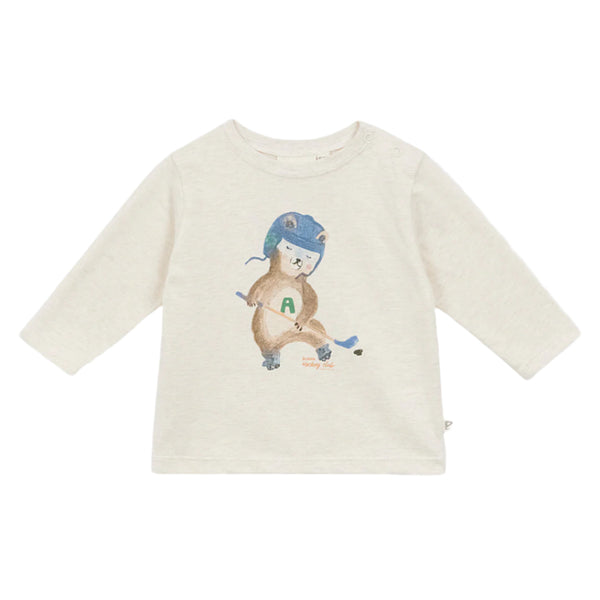 arsene & les pipelettes baby t-shirt hockey heather grey