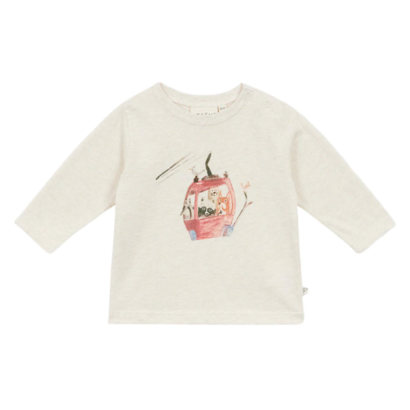 arsene & les pipelettes baby t-shirt cable car heather grey