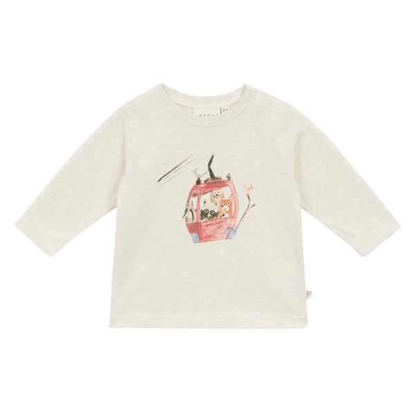 arsene & les pipelettes baby t-shirt cable car heather grey