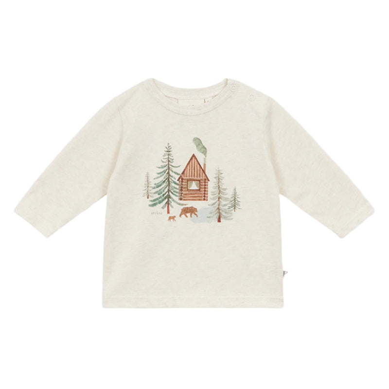 arsene & les pipelettes baby t-shirt chalet heather grey