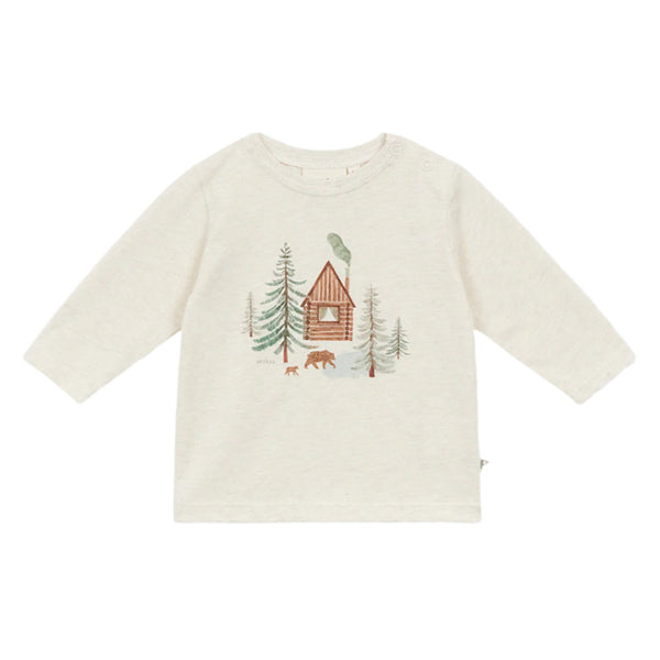 arsene & les pipelettes baby t-shirt chalet heather grey