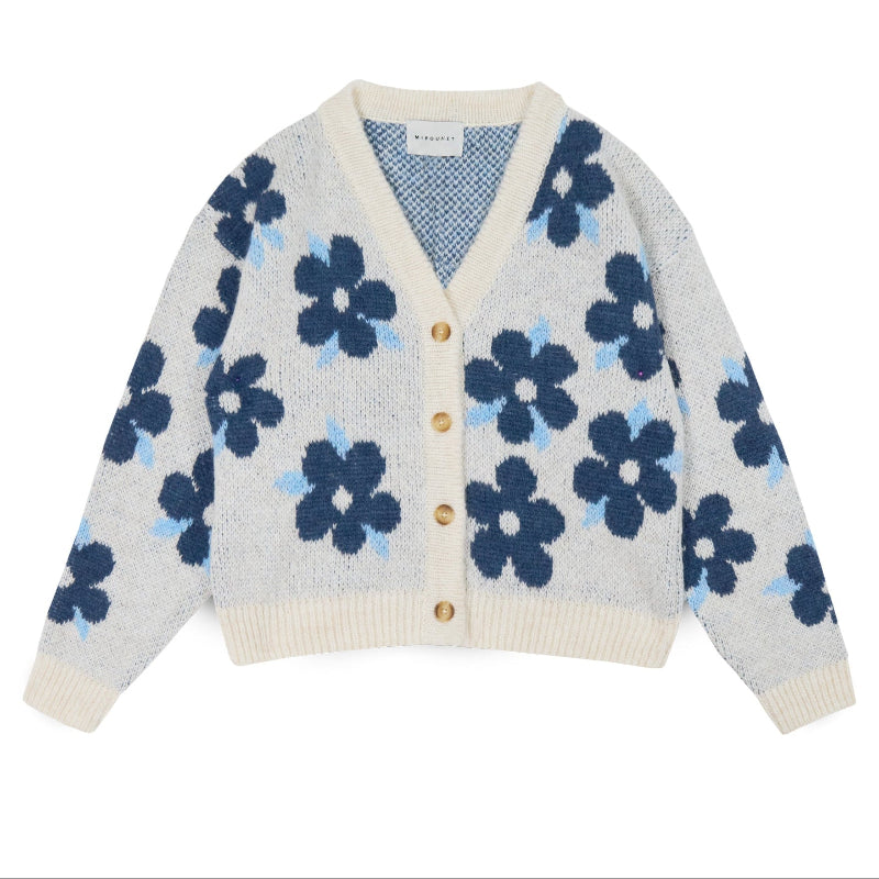 mipounet vivana cardigan ecru/blue