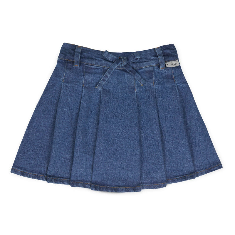 mipounet pleated mini skirt denim blue