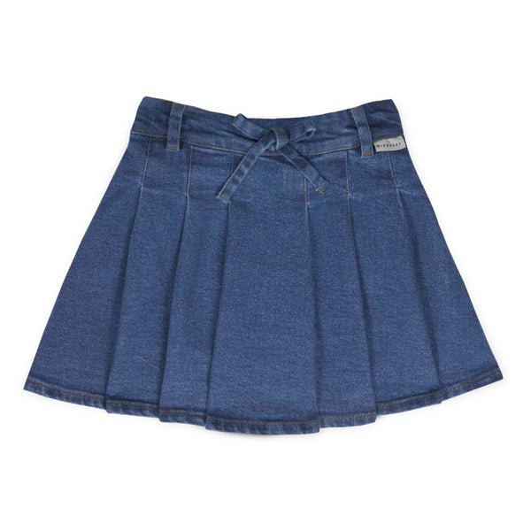 mipounet pleated mini skirt denim blue