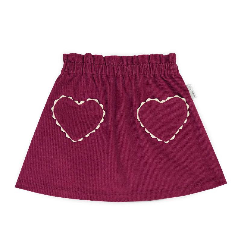 mipounet clotilde velvet skirt magenta
