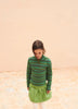 long live the queen vegan leather pleatskirt green