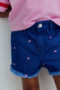 the new society lys hearts embroidered shorts light denim