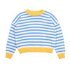 the new society marigold sweater vista blue stripes