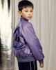 mini rodini soccerball chenille satin baseball jacket purple