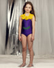 mini rodini flower halterneck swimsuit purple