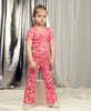 mini rodini starfall aop flared trousers pink