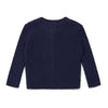 bonton rib knit baby cardigan navy