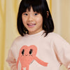 mini rodini heart chenille sweatshirt pink