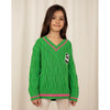 mini rodini panda knitted v-neck sweater