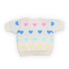 the new society pinpilin knit baby set multicolor hearts