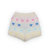 the new society pinpilin knit shorts multicolor hearts