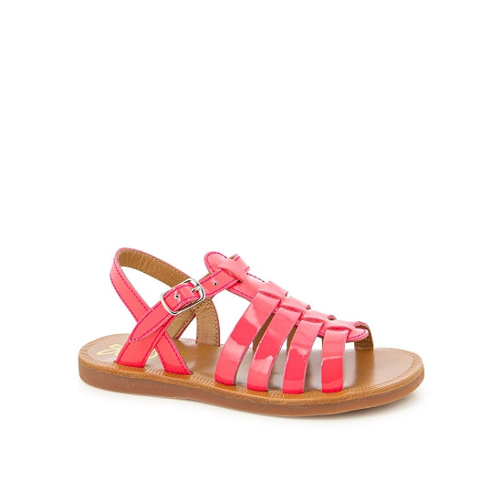 pom d'api plagette strap sandals pink neon