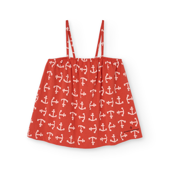 Red tank top with anchor pattern 