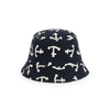 Navy bucket hat with white anchor pattern from the animals observatory