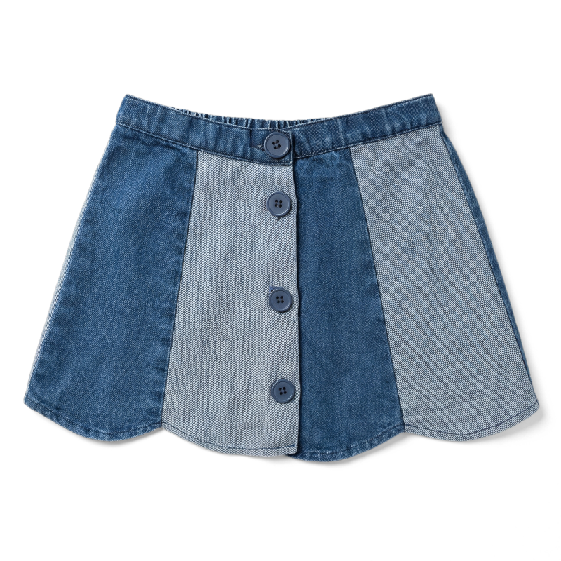 louis louise denim bloom skirt blue
