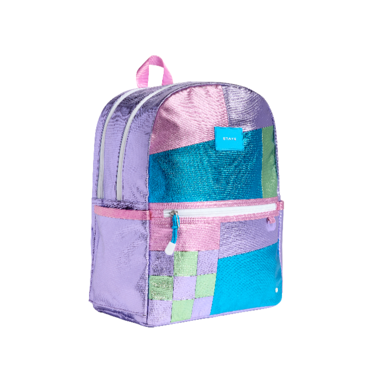 state bags kane kids double pocket large backpack patchwork
