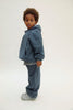 gray label hoodie blue grey