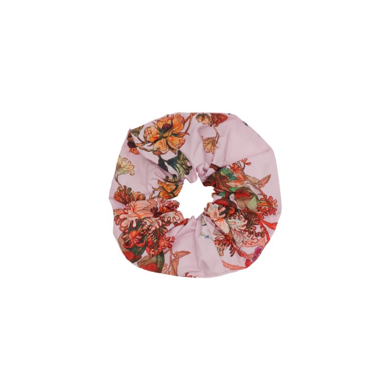 christina rohde pink floral scrunchie