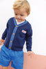 bonton lucas baby cardigan indigo