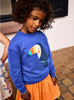 arsene & les pipelettes toucan embroidered sweatshirt cobalt