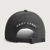 gray label baseball cap nearly black