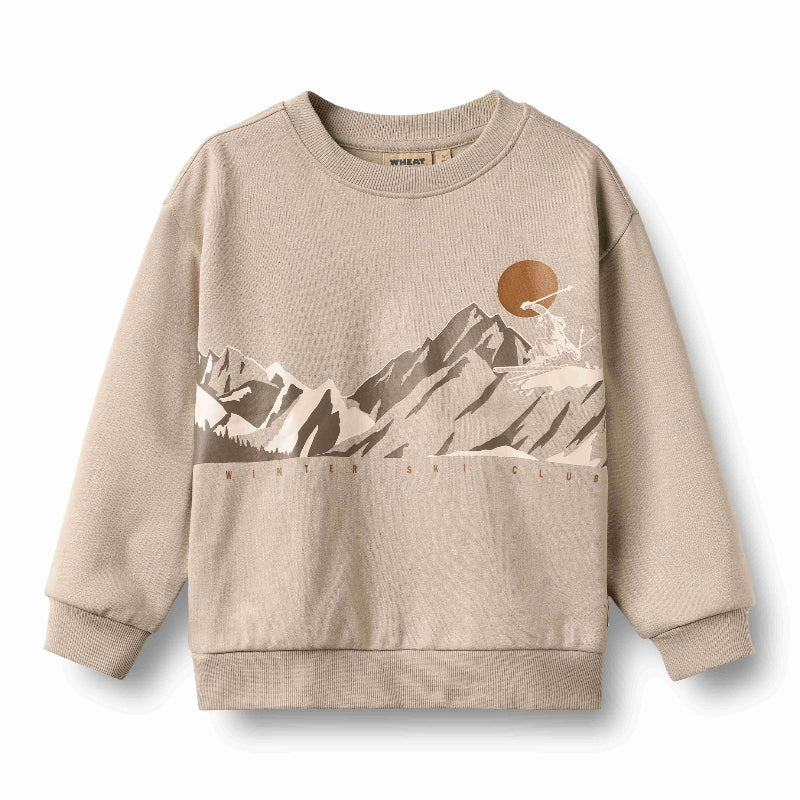 wheat ellis ski print sweatshirt beige