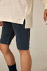 gray label biker shorts blue grey