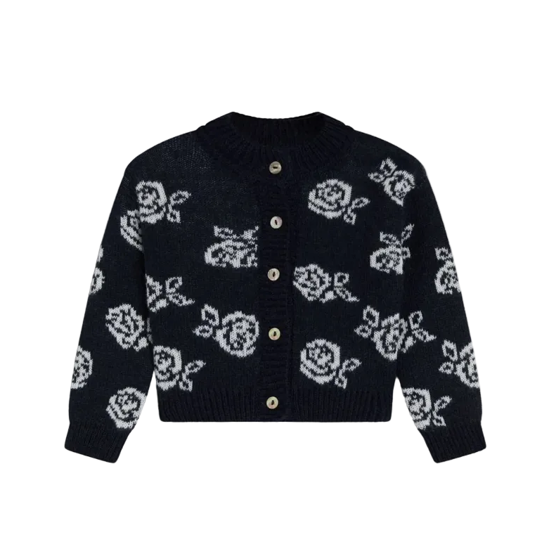 the new society fleckers baby cardigan navy